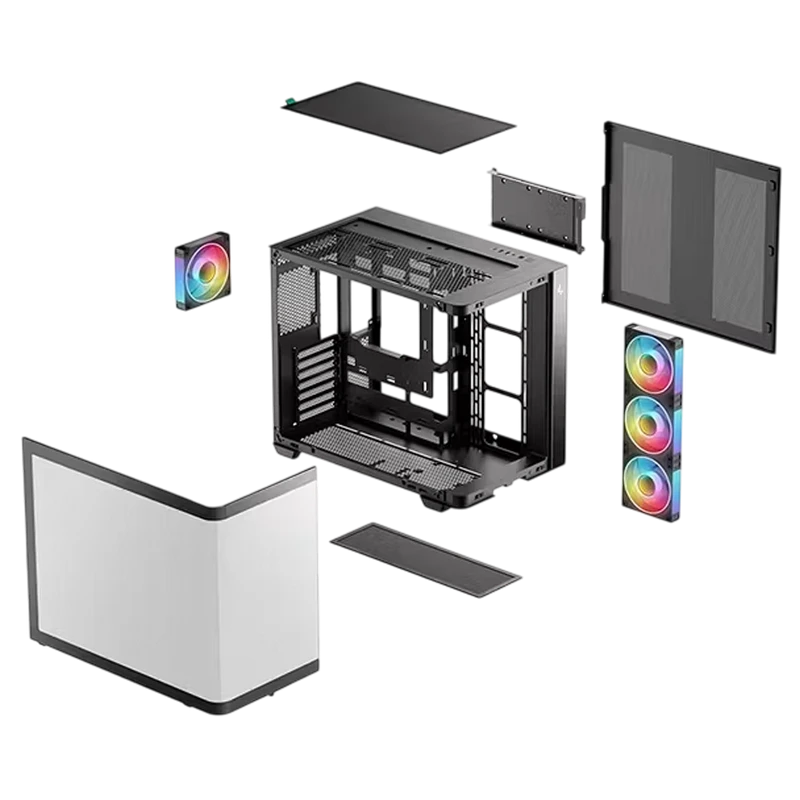 Carcasă pc deepcool cg530u 4f, midi-tower, fără psu, negru 8