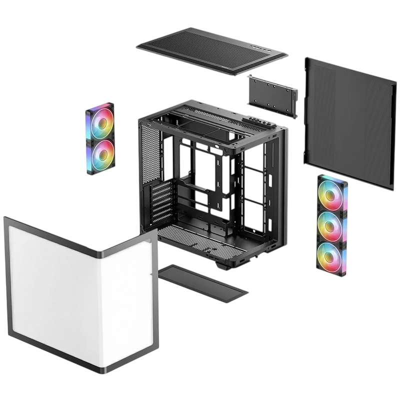 Carcasă pc deepcool cg590u 5f, midi-tower, fără psu, negru 2