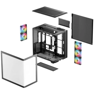Carcasă pc deepcool cg590u 5f, midi-tower, fără psu, negru Thumbnail 2