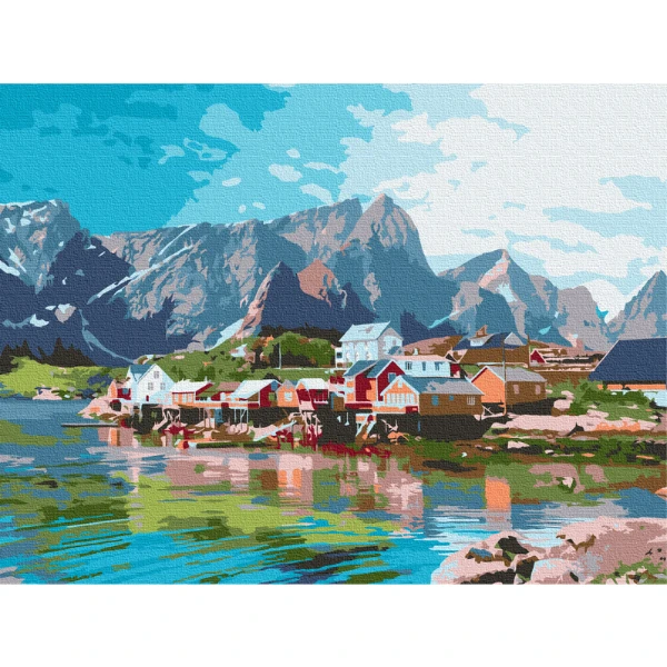 Картина по номерам 30*40 см (без упаковки) -  город в хрустальных горах 2