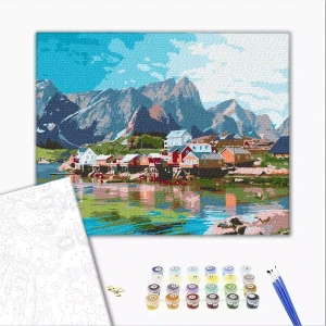Картина по номерам 30*40 см (без упаковки) -  город в хрустальных горах Thumbnail 1