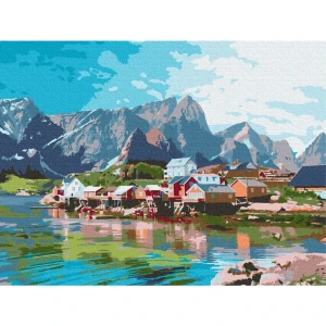 Картина по номерам 30*40 см (без упаковки) -  город в хрустальных горах Thumbnail 2