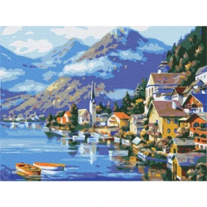 Pictură pe numere 30*40 сm (fără cutie) – sat la poalele muntelui Thumbnail 3