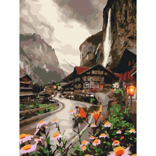 Картина по номерам 30*40 см (без упаковки) - город в швейцарии 3