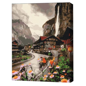 Картина по номерам 30*40 см (без упаковки) - город в швейцарии