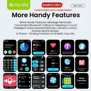 Умные часы bavin, hd-дисплей, фитнес-трекер, двойные ремешки, черные Thumbnail 3