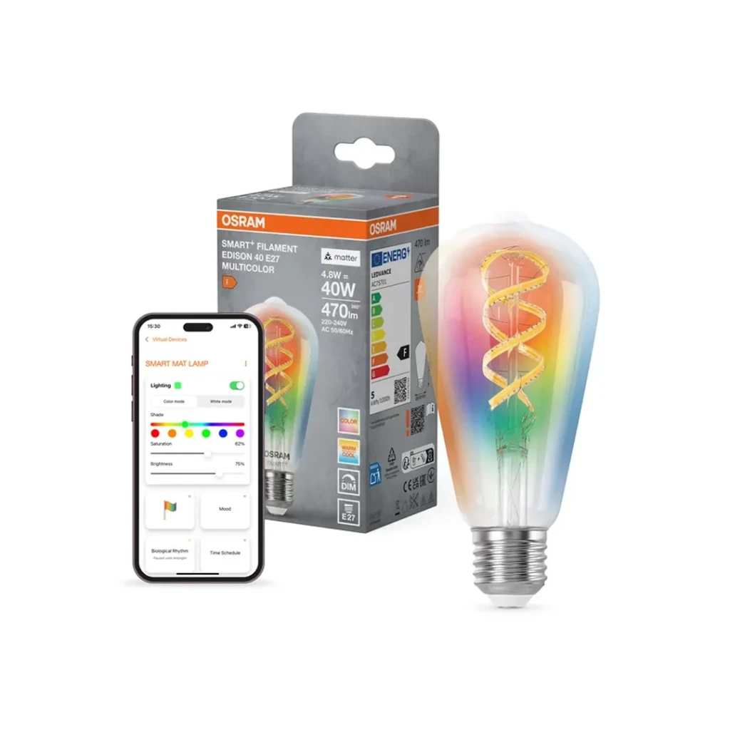 Лампа светодиодная филаментная multicolor 4.8 вт e27 2700 - 6500 k 220 - 240 в osram 3
