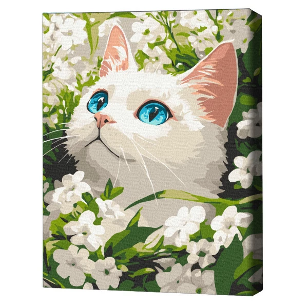Картина по номерам 30*40 см (без упаковки) -  весенний котёнок 2