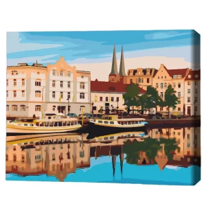 Pictură pe numere 30*40 сm (fără cutie) – centrul vechi al orașului lübeck, germania