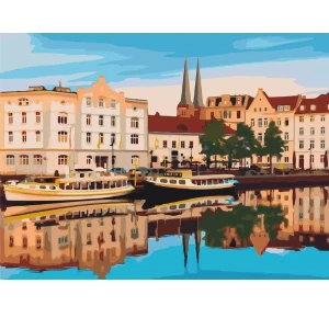 Картина по номерам 30*40 см (без упаковки) - старый город любека, германия Thumbnail 3