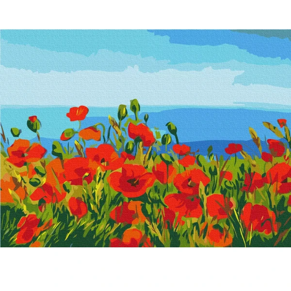 Картина по номерам 30*40 см (без упаковки) - поле маков, claude monet 3