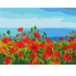 Картина по номерам 30*40 см (без упаковки) - поле маков, claude monet Thumbnail 3