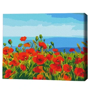 Pictură pe numere 30*40 сm (fără cutie) – câmp de maci, claude monet