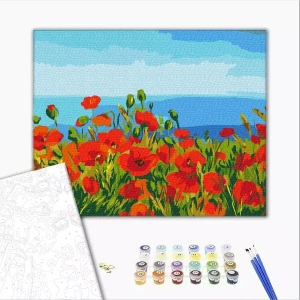 Картина по номерам 30*40 см (без упаковки) - поле маков, claude monet Thumbnail 2