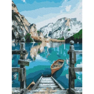 Pictură pe numere 30*40 сm (fără cutie) – barcă lângă lac Thumbnail 3