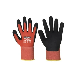Перчатки с нитриловым покрытием e-grip super 10 красный/чёрный 10 шт. safety jogger