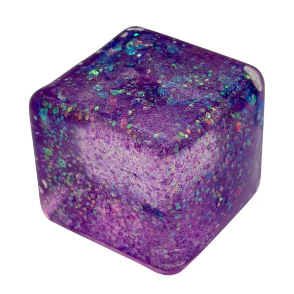 Антистресс-куб «magic glitter ice cube» с блестками, 5×5×5 см, фиолетовый 2