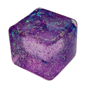 Антистресс-куб «magic glitter ice cube» с блестками, 5×5×5 см, фиолетовый Thumbnail 2
