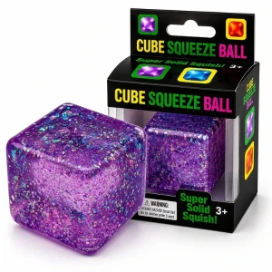 Антистресс-куб «magic glitter ice cube» с блестками, 5×5×5 см, фиолетовый