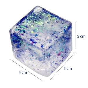 Антистресс-куб «squish stretch ball» с блестками, 5×5×5 см Thumbnail 4