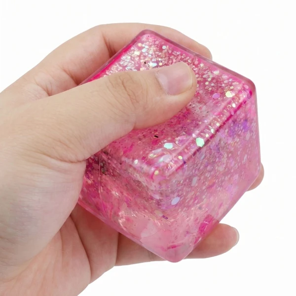 Антистресс-куб «magic glitter ice cube» с блестками, 5×5×5 см 4