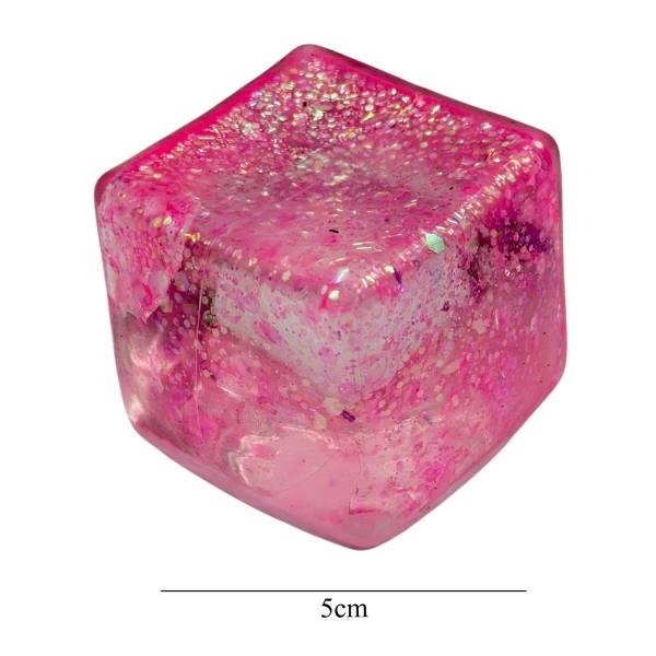 Антистресс-куб «magic glitter ice cube» с блестками, 5×5×5 см 5