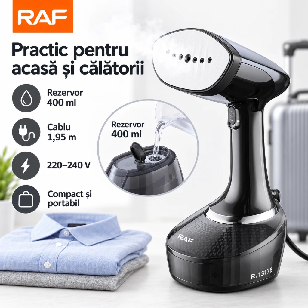 Aparat de călcat vertical cu abur raf r.1317b, 1500 w 2