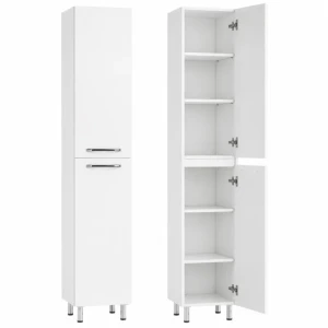 Dulap baie vertical agat alb cu rafturi - 450mm*1900mm