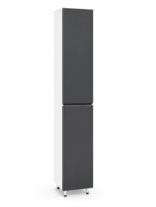 Dulap baie vertical sanremo antracit- alb cu rafturi - 350mm*1900mm