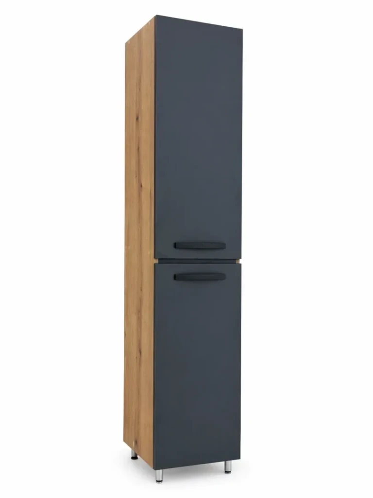 Dulap baie vertical torino stejar- antracit cu rafturi - 350mm*1900mm 2