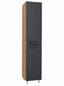 Dulap baie vertical torino stejar- antracit cu rafturi - 350mm*1900mm