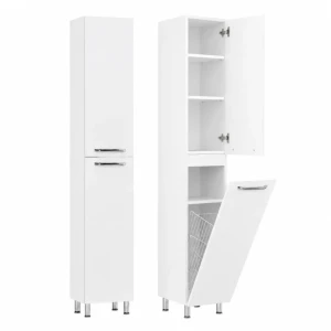 Dulap baie vertical agat alb cu cos - 350mm*1900mm