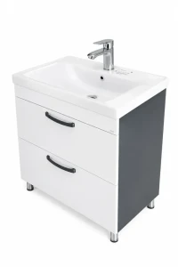 Dulap baie agat alb- antracit (sava) cu 2 sertare - 600mm