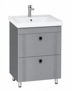 Dulap baie palma gri- mat (sava) cu 2 sertare 650mm
