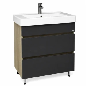 Dulap baie sonata antracit- sonoma (sava) cu 2 sertare fără mâner - 600mm