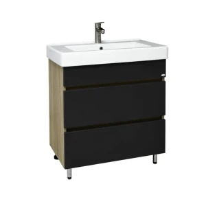 Dulap baie sonata antracit- sonoma (sava) cu 2 sertare fără mâner 650mm