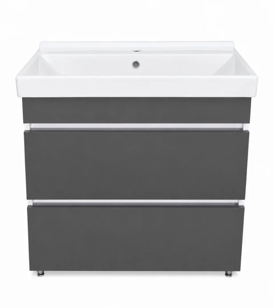 Dulap baie sanremo antracit- alb (sava) cu 2 sertare fără mâner - 700mm 3