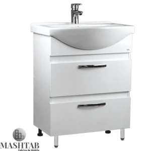 Dulap baie agat alb (basic) cu 2 sertare - 650mm