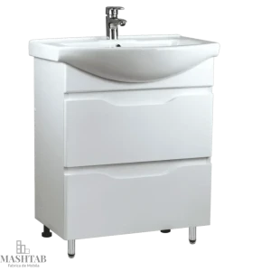 Dulap baie print alb (basic) cu 2 sertare - 750mm