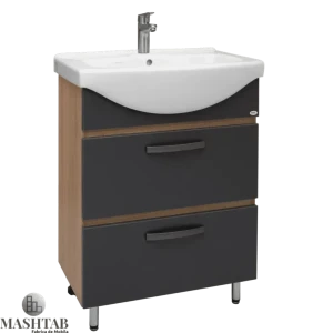 Dulap baie sonata antracit- sonoma (basic) cu 2 sertare - 650mm
