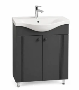 Dulap baie palma antracit mat (basic) cu 2 uși - 650mm