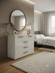 Comoda barcelona stejar alb - 1000mm