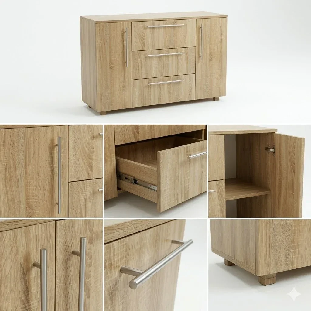Comoda madrid 3 sertare sonoma - 1200mm 3