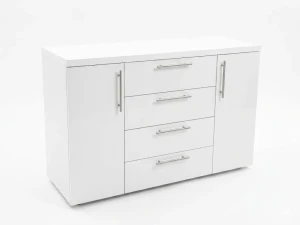 Comoda madrid 4 sertare alb dublă - 1200mm
