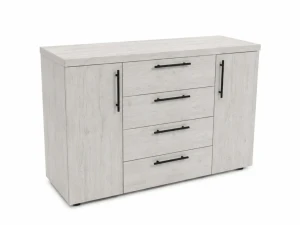 Comoda madrid 4 sertare stejar alb dublă - 1200mm