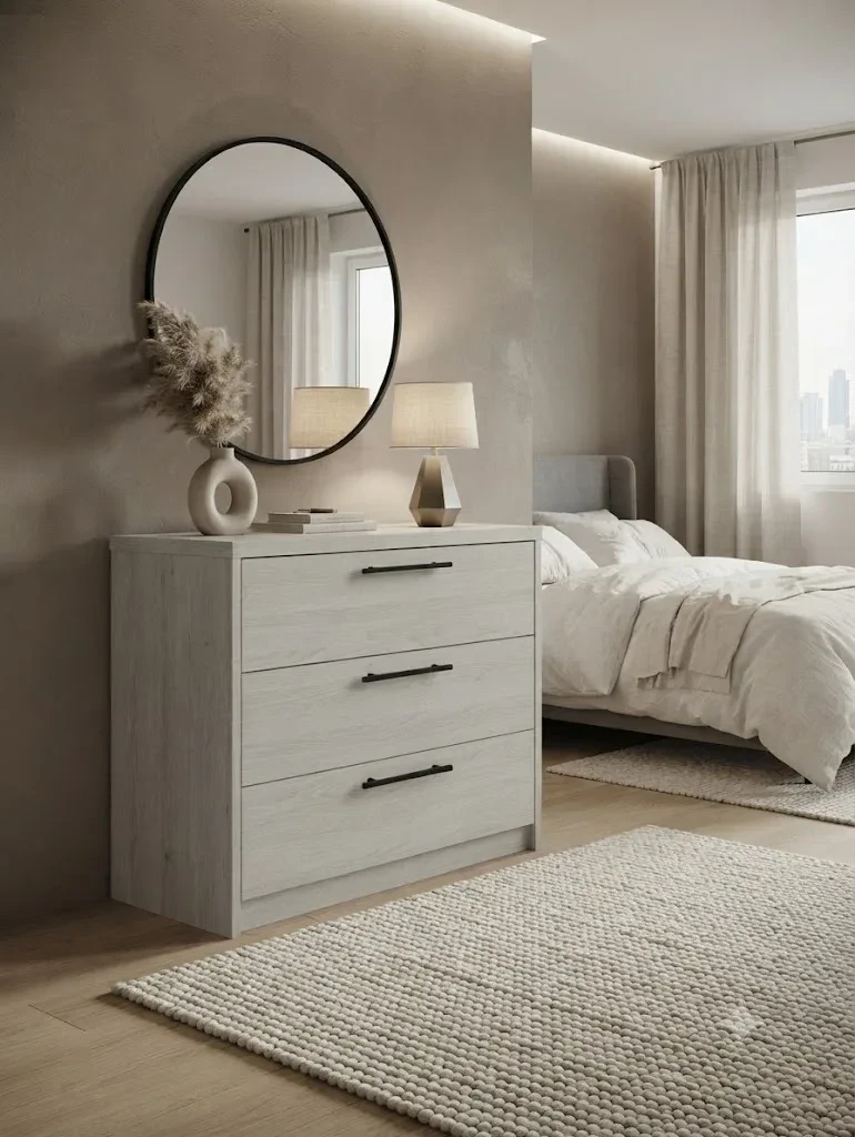 Comoda valencia stejar alb dublă - 800mm 2