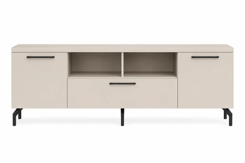 Comoda tv martello cashmere mânere negre dublă - 1800mm 2
