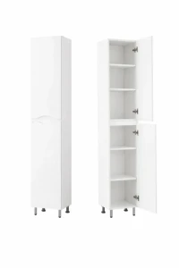 Dulap baie vertical print alb cu rafturi - 450mm*1900mm