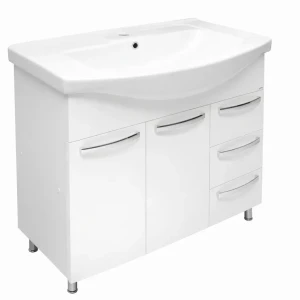 Dulap baie agat alb (basic) cu 3 sertare - 1000mm