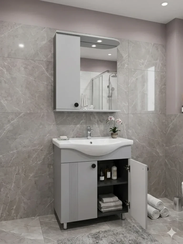 Oglindă palma gri mat - 600mm 2